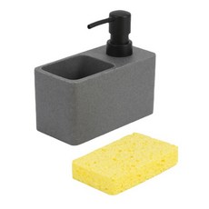 THE ZAKKA 現代一體式洗劑補充瓶按壓瓶 + 菜瓜布組 FREE, 灰色, 1套