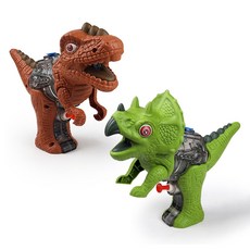 ADLE LAND 恐龍迷你水槍2件組, 棕色 + 綠色, 1套