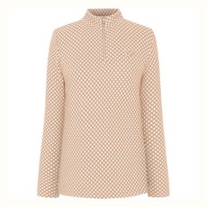 크로커다일 레이디 여성용 기하학 무늬 반집업 긴소매 티셔츠 CLCWTS214