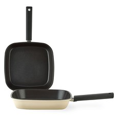 퀸센스 샌드 사각 후라이팬 27cm, 단품, 2개, 베이지