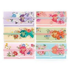 From&To 都會花絲帶零用錢信封6件套FB230, 6種, 1組