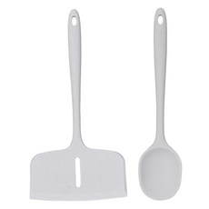 sillymann Century Garden 烹飪工具2件組, 寬版鍋鏟 + 料理匙, 1套, 灰紫羅蘭