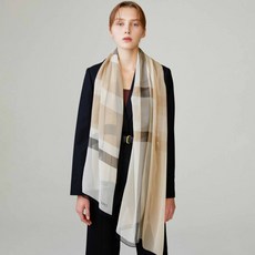 닥스 여성용 빅체크 롱 쉬폰 실크 스카프