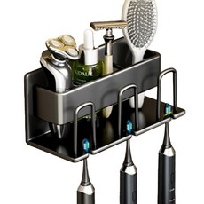 Mushikine 飯店風格鋁製黏合牙刷架 3 件, 1個