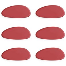 에이드엘 몽돌 실리콘 수저받침, 코랄레드, 6개