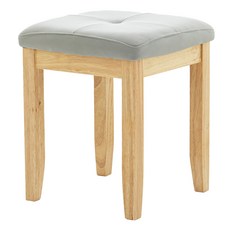지엠퍼니처 윈터 사각 원목 패브릭 스툴 화장대 의자, 내추럴, 1개