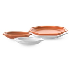 프렐류드 심플레 접시 세트, 1세트, 메인 2p + 디저트 2p, 마시멜로 + 캐롯