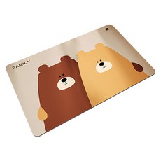 블럭마트 귀여운 동물 규조토 발매트, 곰, 1개