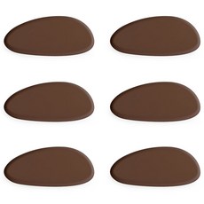 ade.l 鵝卵石矽膠筷架, 6個, 巧克力棕