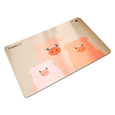 可愛動物矽藻土脫模片, 1個, 小豬