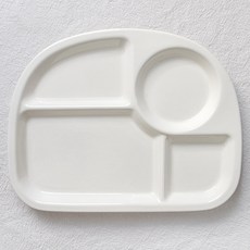 UNIQUE HOUSE HOME DECO 圓形陶瓷4格餐盤, 1個, 單一顏色