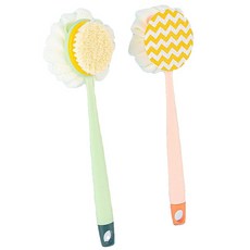 Life Up 雙效雙面沐浴身體刷 2件組, 1套, 綠色, 粉紅色