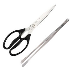 ZEUS Kitchenware 廚房剪刀+圓形烹飪鑷子套裝, 混色, 1組