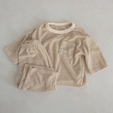 PEEKABOO 童款跳色領絨毛家居服長袖+長褲組