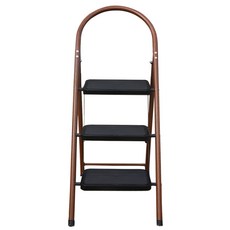 코끼리리빙 초콜릿 가정용 접이식 스텝 스툴 사다리 A형 3단, 1개