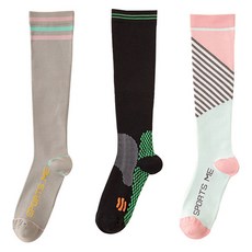 맙소샵 女用運動風高爾夫球襪及膝襪 3雙組 RK2117, 混色, 1套