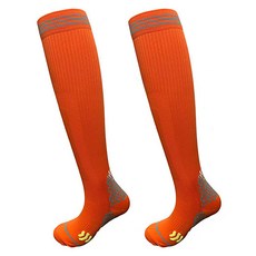 Mabso Shop 女款健身跑步高爾夫及膝襪 2雙組 RK2119, 橘色, 1套