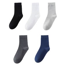 Mabsoshop 男士簡約素色戶外高爾夫球襪 5雙組 RK2121, 混色, 1套
