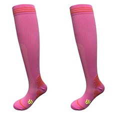 Mabso Shop 女款健身跑步高爾夫及膝襪 2雙組 RK2119, 粉紅色, 1套