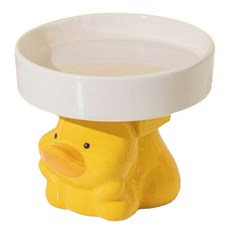 PASTEL PET 寵物動物造型支架陶瓷碗, 黃色, 1個