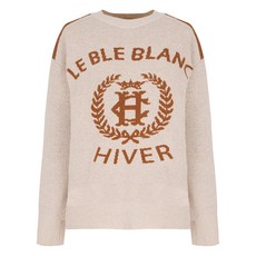 샤트렌 여성용 스트라이프 빅 로고 니트 HCCWSW204