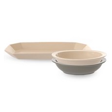 프렐류드 심플레 식기세트 3p, 오트밀(접시, 볼), 코코아(볼), 직사각접시 + 타원볼 중 2종, 1세트