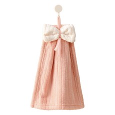 Rinablue 可愛蝴蝶結掛環擦手巾, 1個, 粉紅色