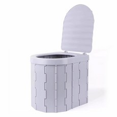 旅行露營便攜式折疊馬桶套組, 灰色, 1套