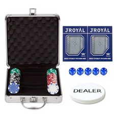 Dassamall 彩色籌碼 100p + J皇家卡 2p + 莊家籌碼 + 藍色骰子 5p 套組, 混合顏色, 1個