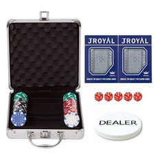 Dassamol彩色籌碼 100入+J皇家卡 2入+荷官籌碼+紅色骰子 5入組, 混色