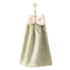 Rinablue 可愛蝴蝶結掛環擦手巾, 1個, 綠色