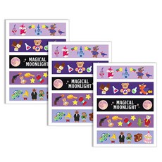 세컨드맨션 쥬시베어 마스킹 씰스티커 4p, 마법, 3개