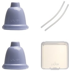 LALABY Combi矽膠吸管帽含收納盒組, 1組, 薰衣草紫