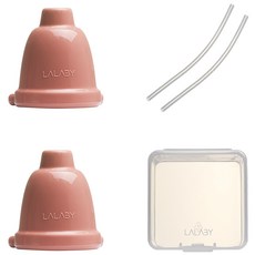 LALABY Combi矽膠吸管帽含收納盒組, 1組, 紅色