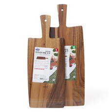 ZEUS Kitchenware 相思木槳形砧板 雙件套組, 混合色, 1套