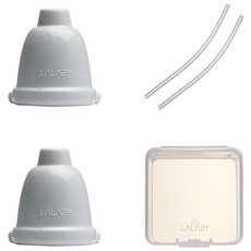 LALABY Combi矽膠吸管帽含收納盒組, 1組, 灰色