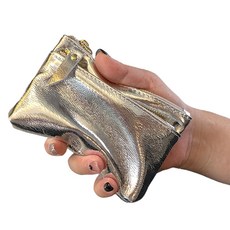 AFECTO 牛皮雙拉鍊閃亮卡夾