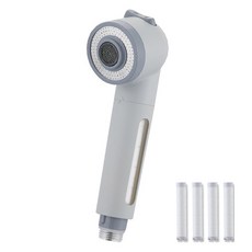 PURESOO 增壓隱藏式濾心廚房用花灑頭 灰色 + 替換濾心4入組, 1套