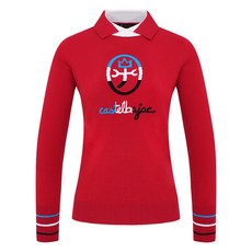 까스텔바작 여성용 배색 포인트 티에리형 니트 BGCWSW702