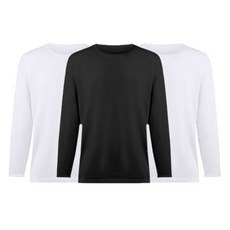 히포 30수 순면 라운드 통기성 긴팔 티셔츠 3p 세트