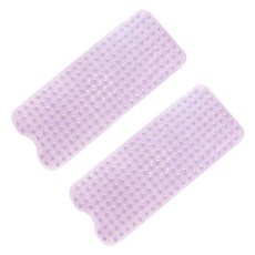 블럭마트 심플 욕실 미끄럼방지 매트 100 x 40 cm, 투명퍼플, 2개