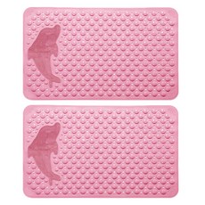 Block Mart 浴室海豚防滑墊 70 x 35 cm, 粉紅色, 2個