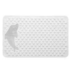 Block Mart 浴室海豚防滑墊 85 x 54 cm, 白色, 1個
