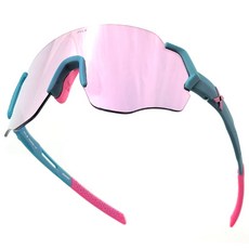 HILX SAVAGE 運動護目鏡 太陽眼鏡 C2+SV3PR2, 綠粉色(鏡框) + 淺紫色鏡面(鏡片), 1個