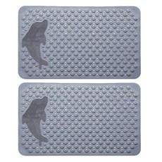 Block Mart 浴室海豚防滑墊 70 x 35 cm, 灰色, 2個