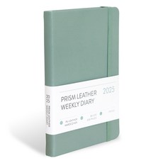 indigo 2025 Prism 皮革 B6 每週日記日期類型 32 詩句每週, 1個, 薄荷拿鐵