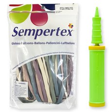 Sempertex 魔術氣球 260S Pastel Dusk 100入 + 手動打氣筒 萊姆綠組合, Pastel Dusk 奶油色, Pastel Dusk 玫瑰色, Pastel Dusk 月桂綠, Pastel Dusk 藍色, Pastel Dusk 薰衣草色, 1套