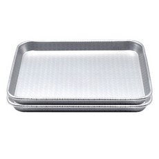 Willive 鋁製長方形壓花托盤, 銀色, 2個