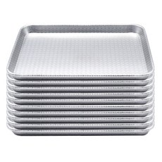 Willive 鋁製長方形壓花托盤, 銀色, 10個