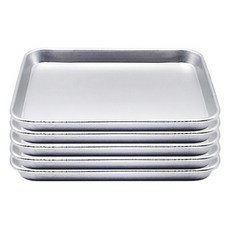 Willive 鋁製矩形素面托盤, 銀色, 5個
